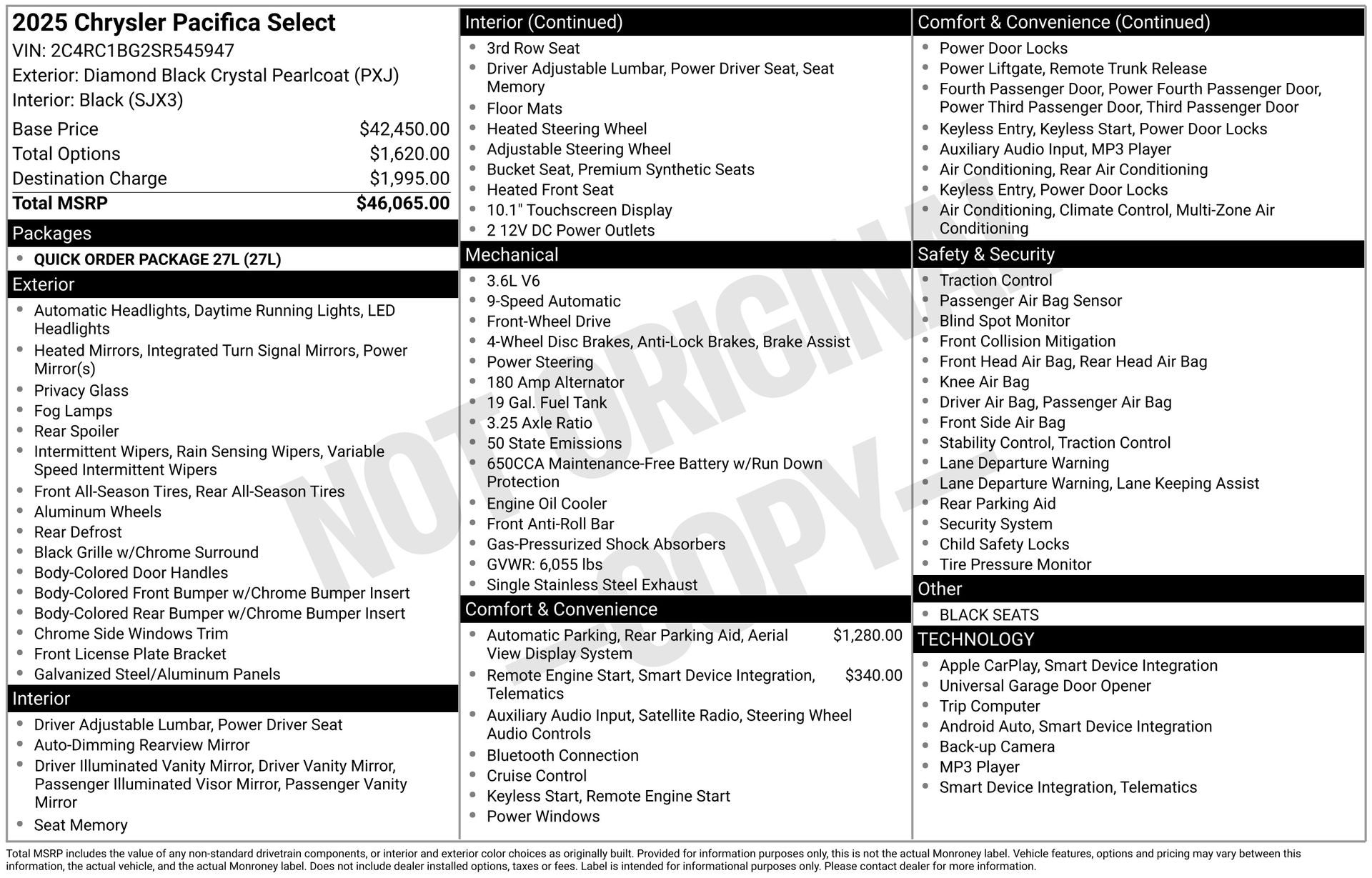 2025 Chrysler Pacifica Select