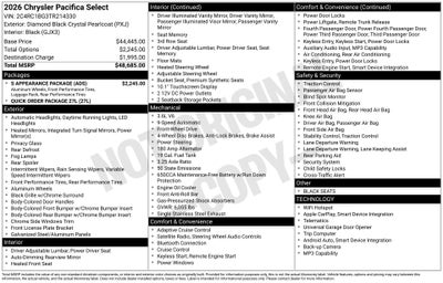 2026 Chrysler Pacifica Select