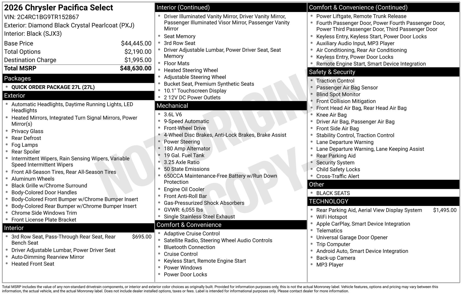 2026 Chrysler Pacifica Select
