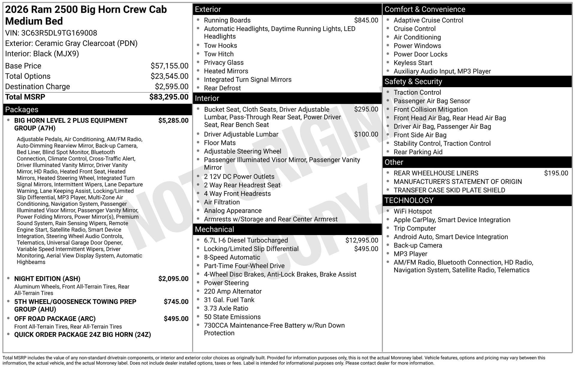 2026 RAM 2500 Big Horn