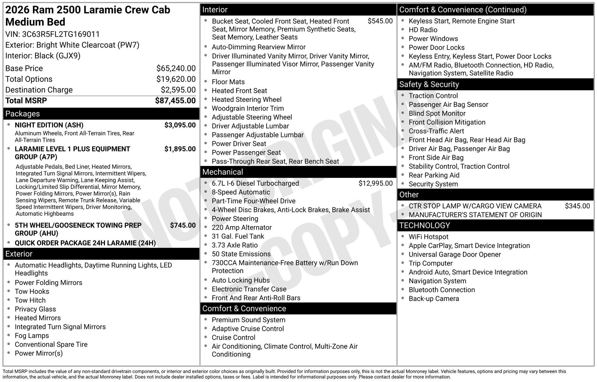 2026 RAM 2500 Laramie