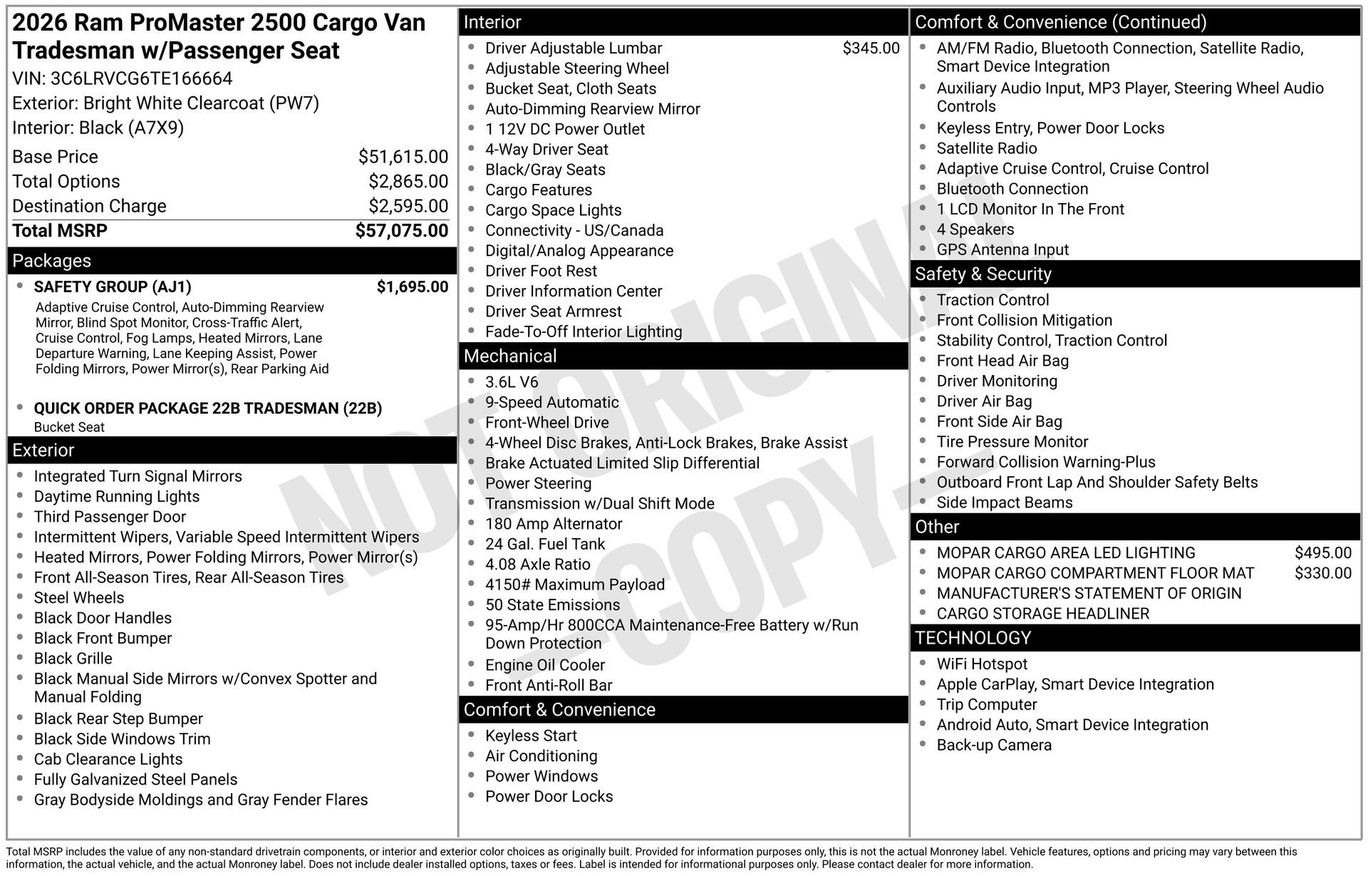 2026 RAM ProMaster 2500 High Roof