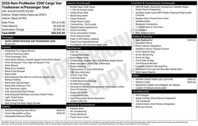 2026 RAM ProMaster 2500 High Roof