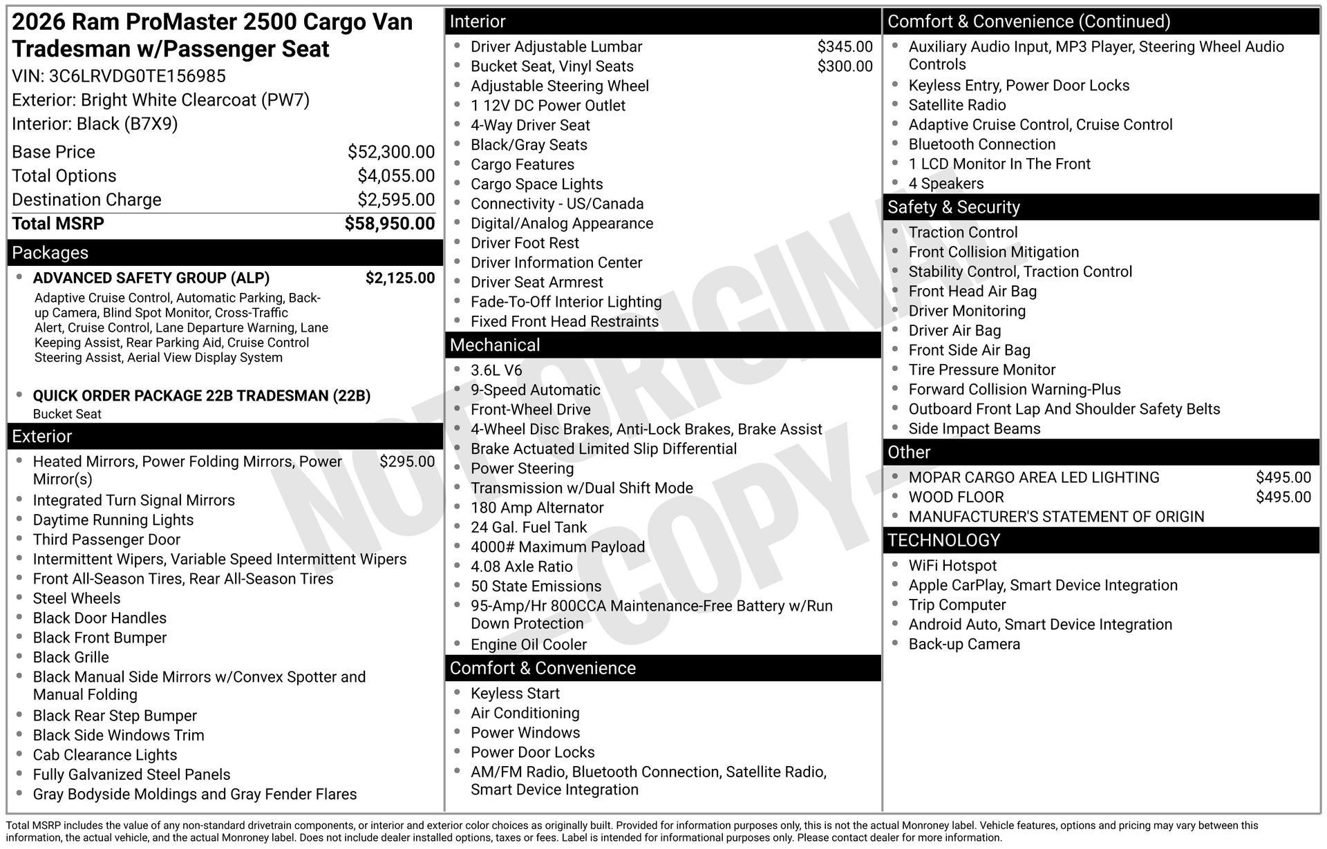 2026 RAM ProMaster 2500 High Roof