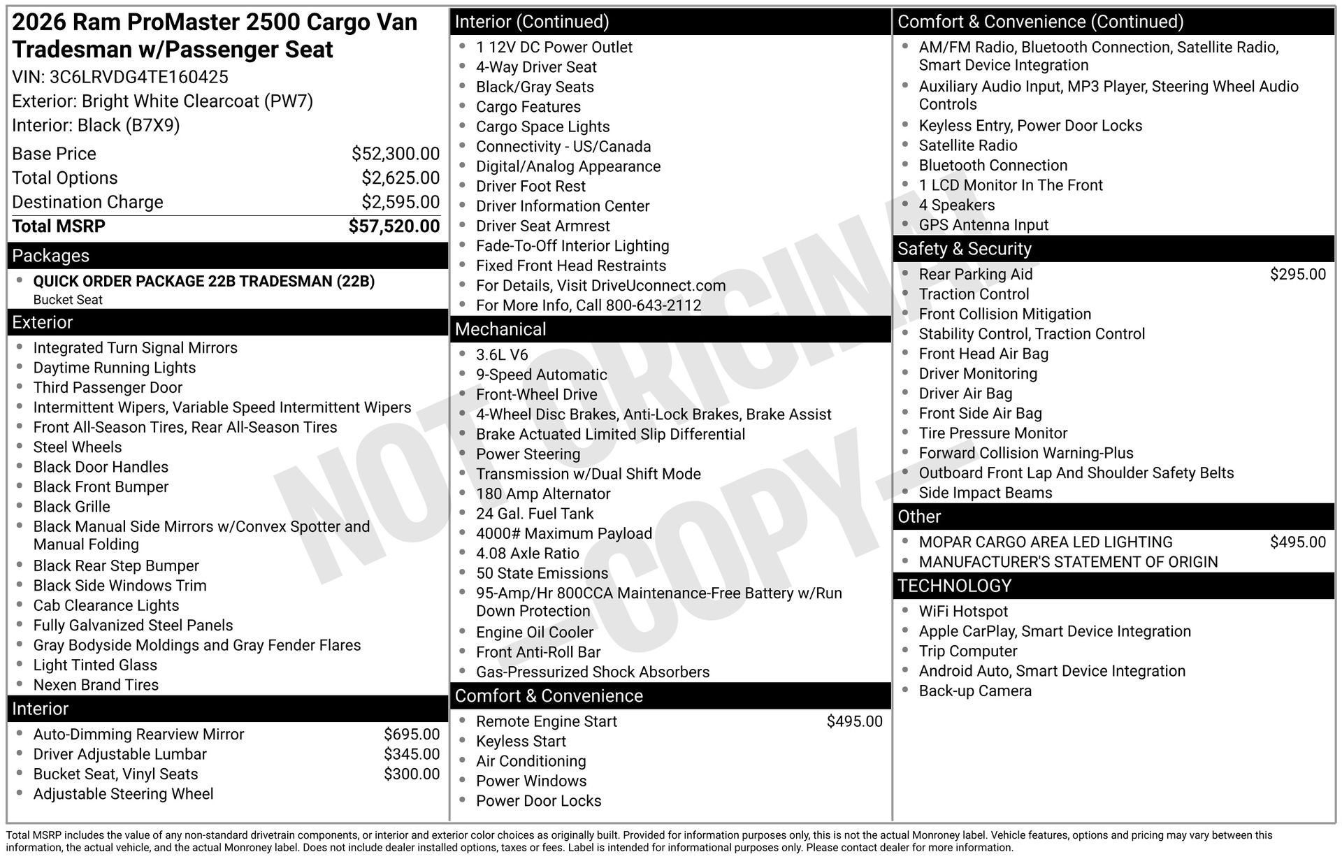 2026 RAM ProMaster 2500 High Roof