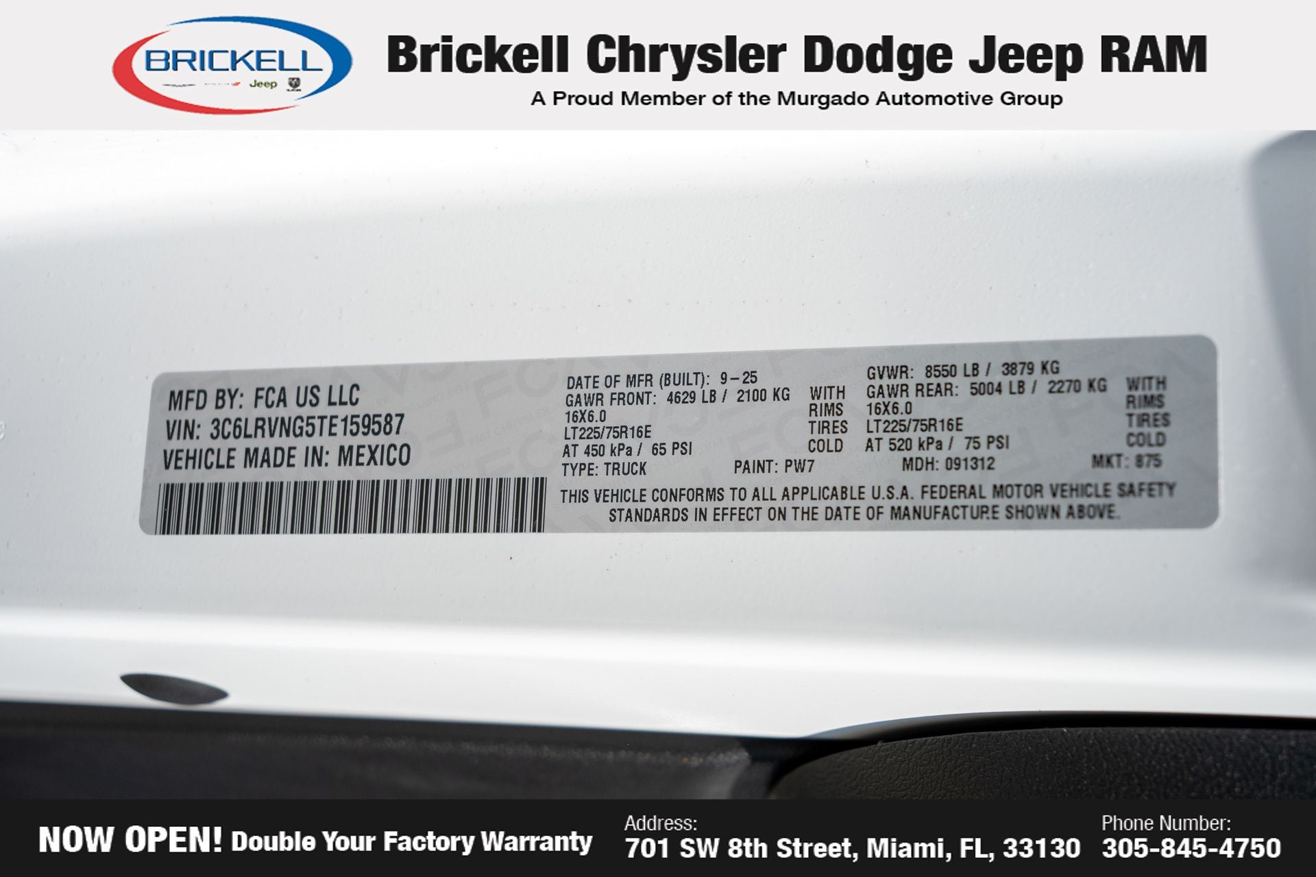 2026 RAM ProMaster 1500 Low Roof