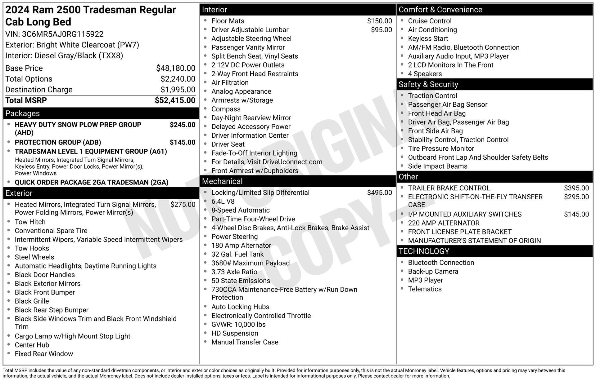2024 RAM 2500 Tradesman Service Body Conversion