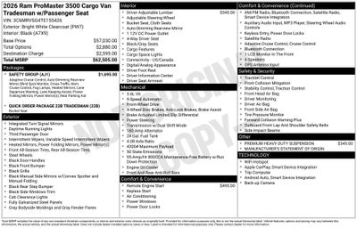 2026 RAM ProMaster 3500 Super High Roof