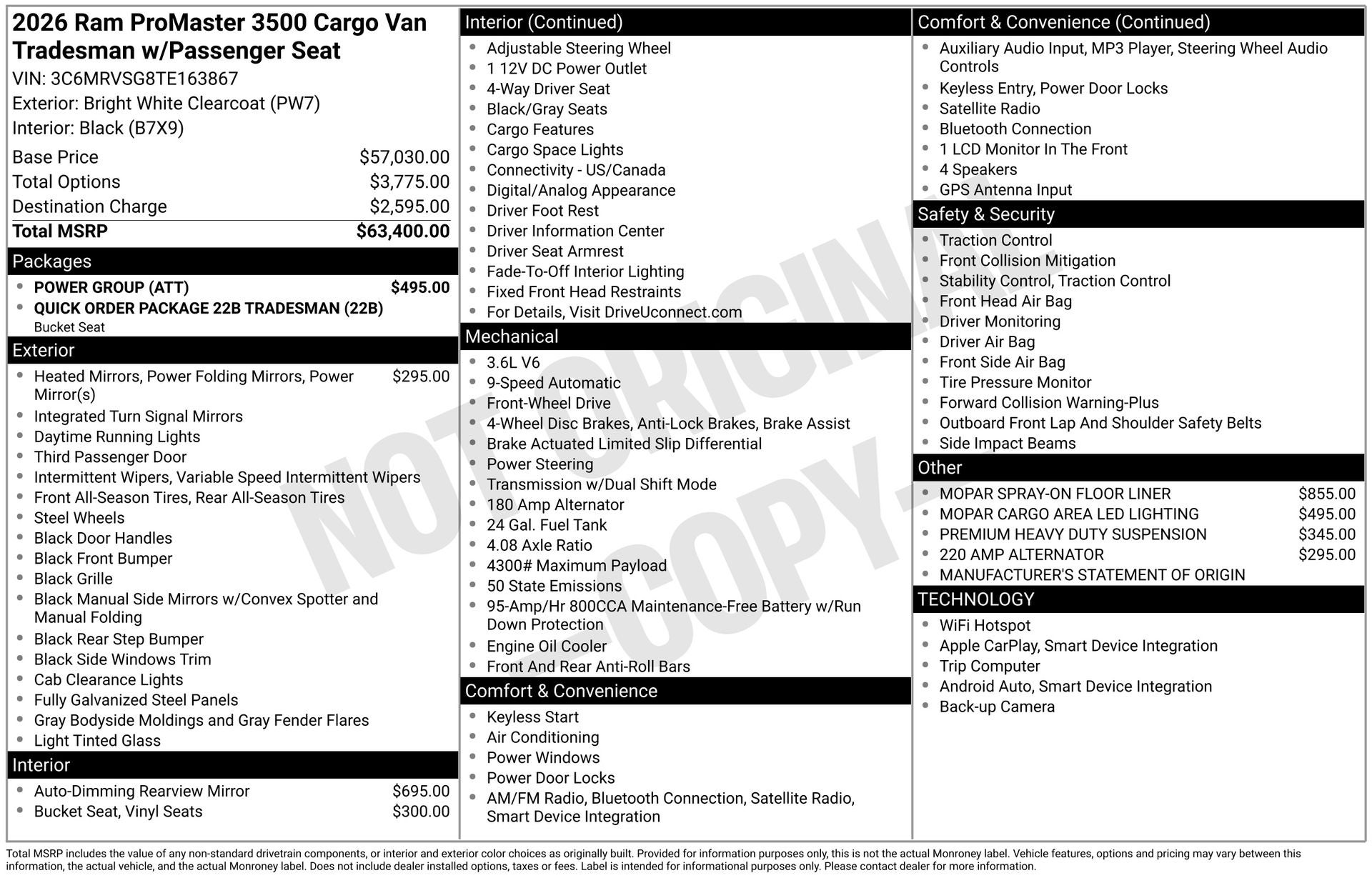 2026 RAM ProMaster 3500 Super High Roof