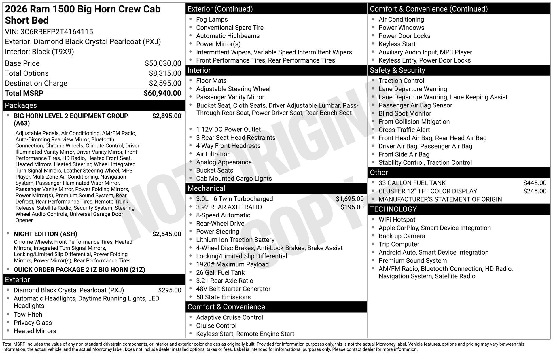 2026 RAM 1500 Big Horn/Lone Star