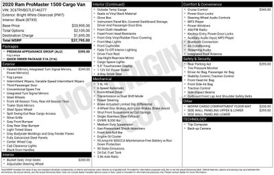 2020 RAM ProMaster 1500 Base