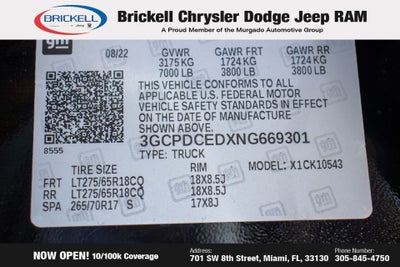 2022 Chevrolet Silverado 1500 Custom Trail Boss