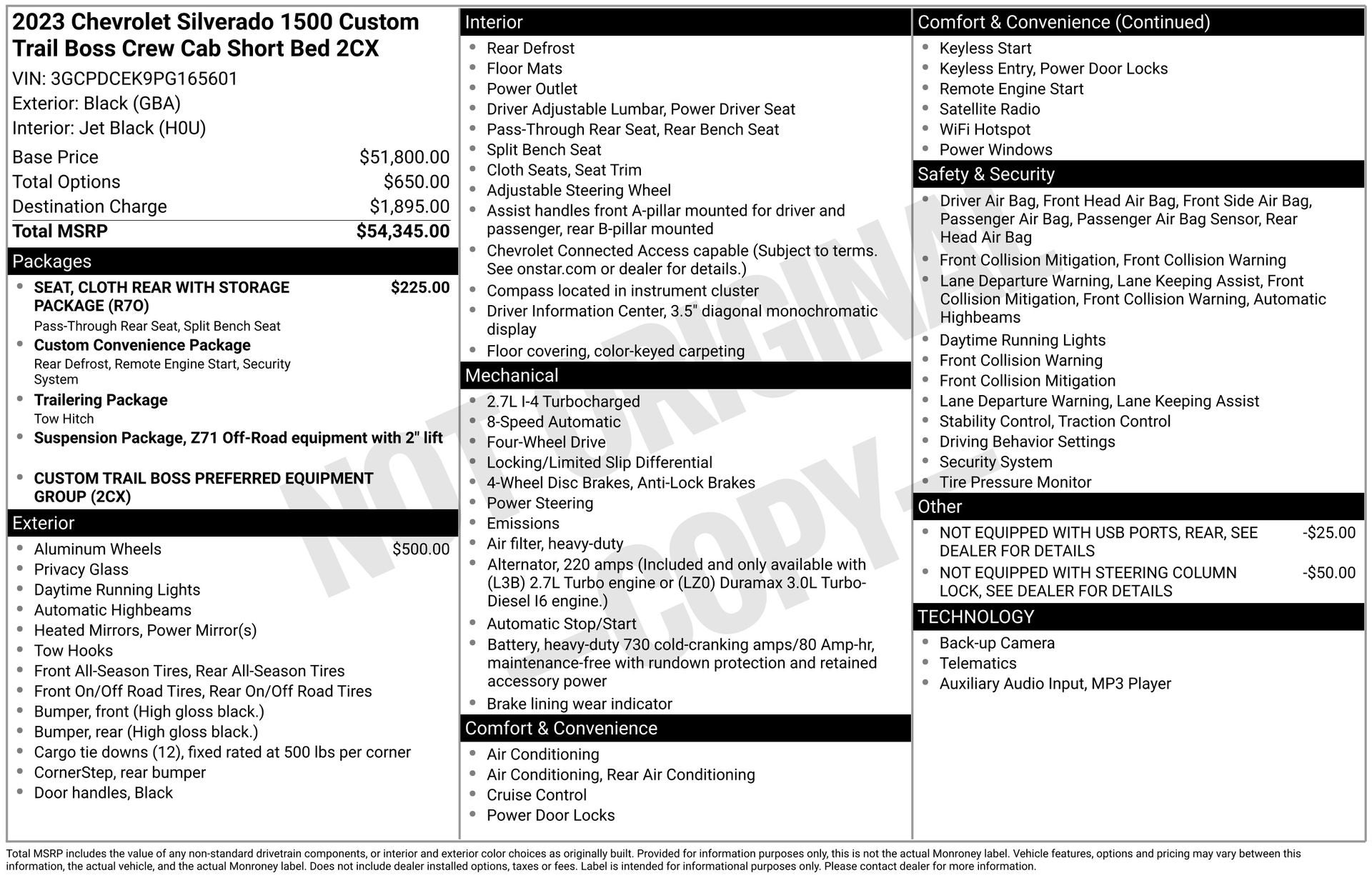 2023 Chevrolet Silverado 1500 Custom Trail Boss