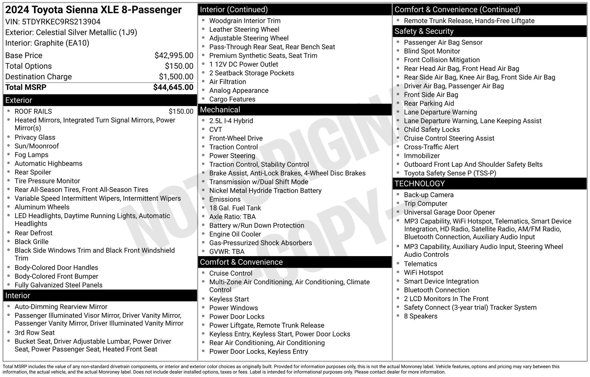 2024 Toyota Sienna XLE 8 Passenger