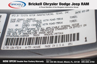 2020 Toyota Tacoma SR