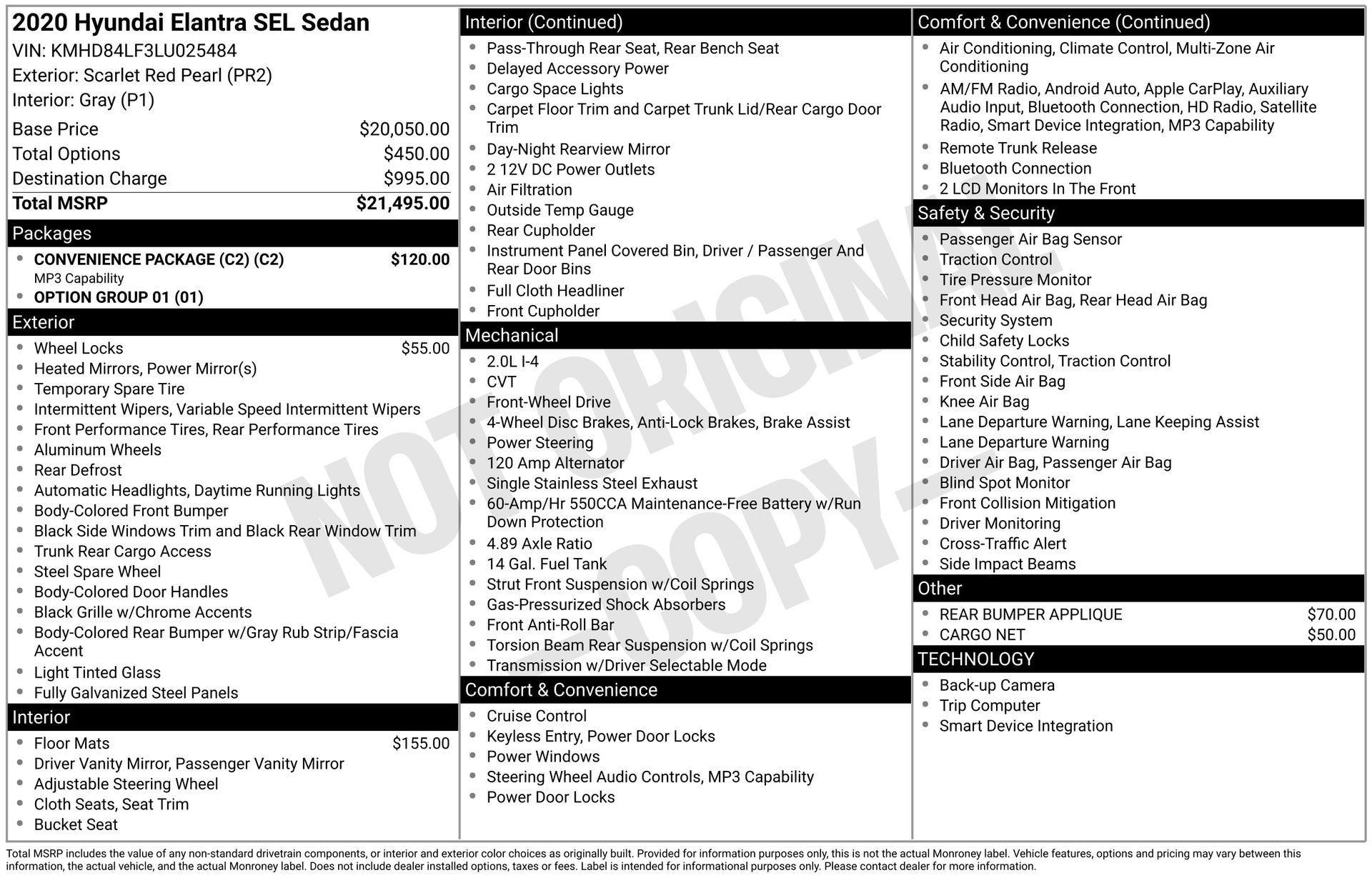 2020 Hyundai Elantra SEL