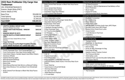 2022 RAM ProMaster City Base